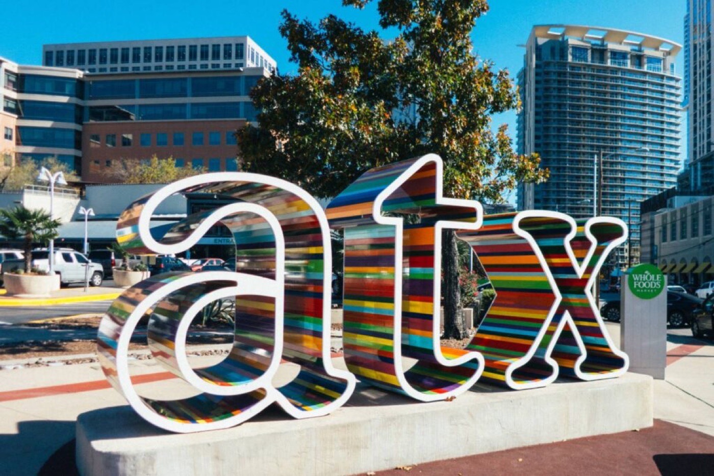 A resident walking through downtown Austin