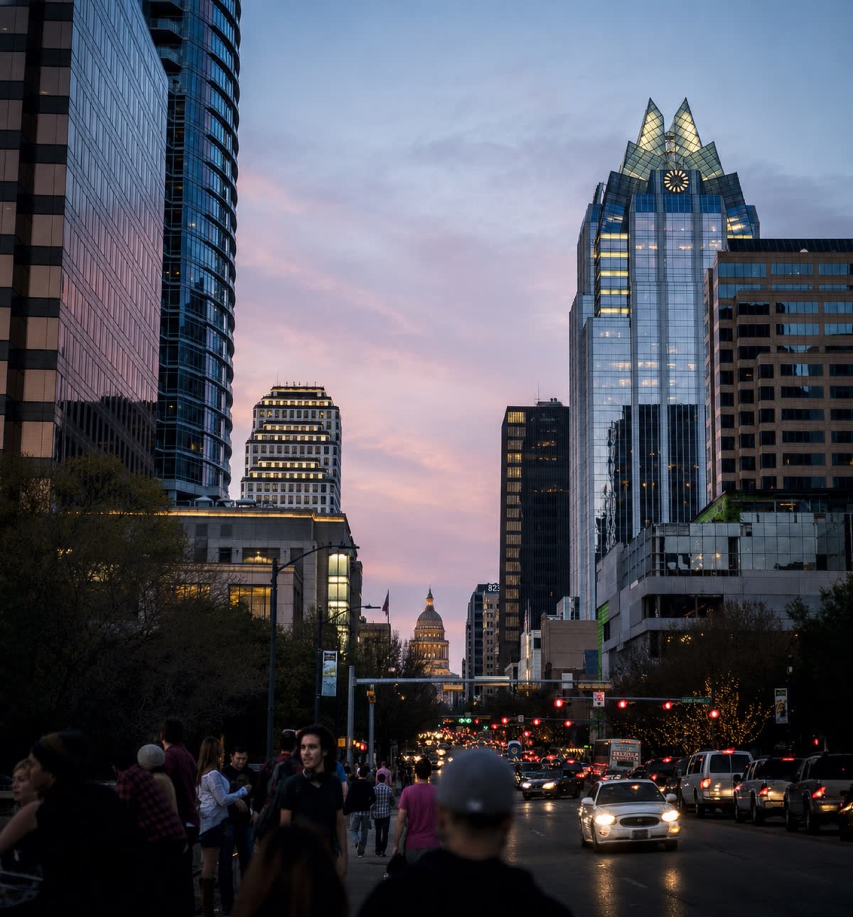 Congress Avenue and the downtown Austin skyline